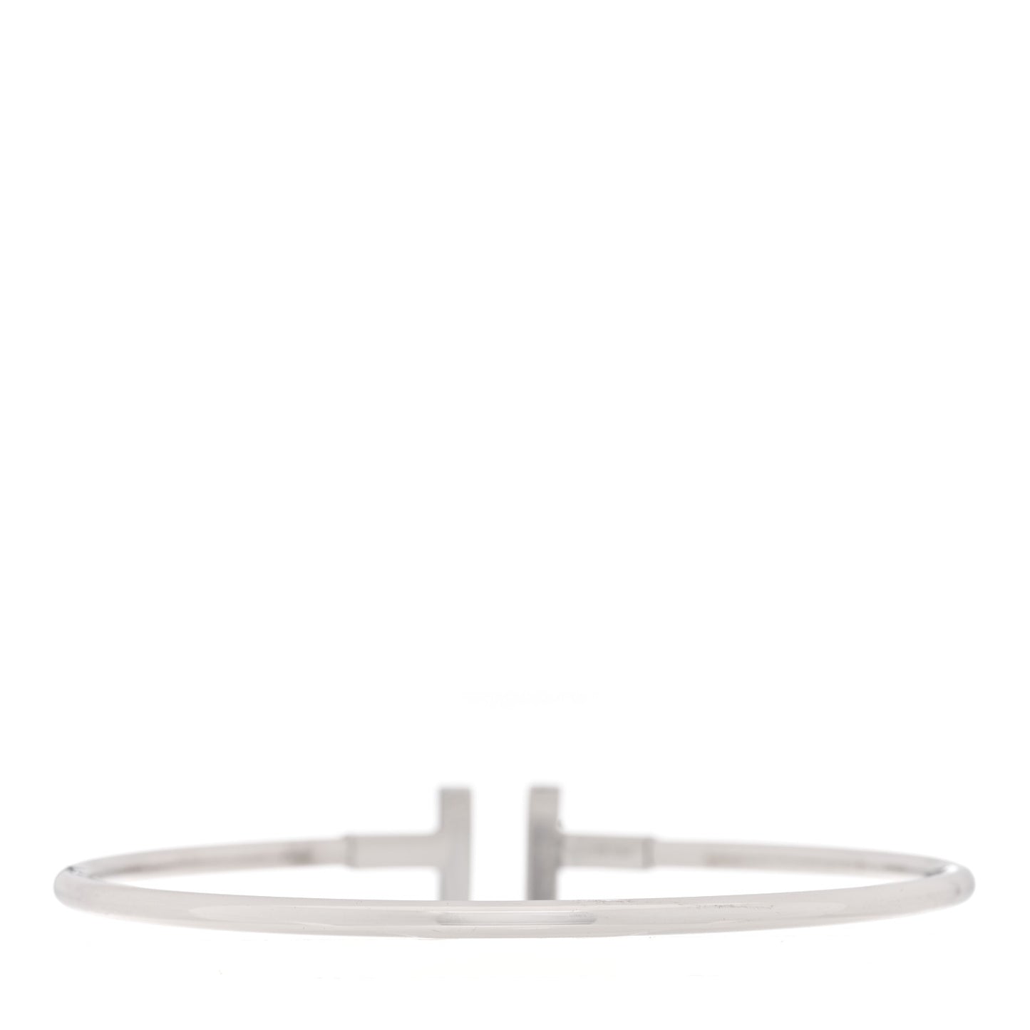 18K White Gold Diamond T Wire Bracelet