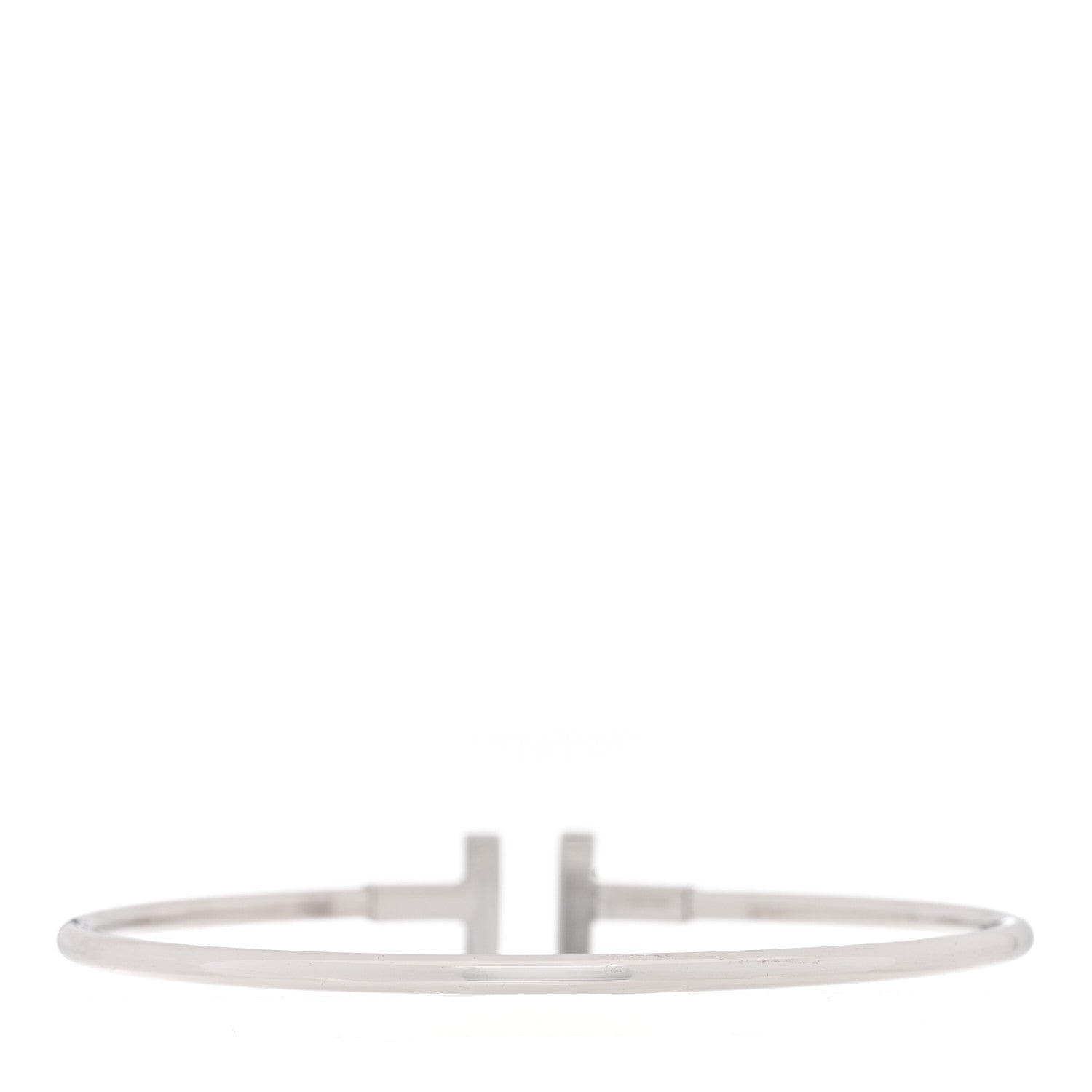 Tiffany 18K White Gold Diamond T Wire Bracelet 2 of 3