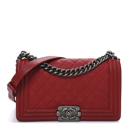 Chanel Caviar Quilted Medium Boy Flap Red 1 of 12