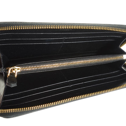 Prada Saffiano Metal Zip Around Wallet Nero Black 6 of 10