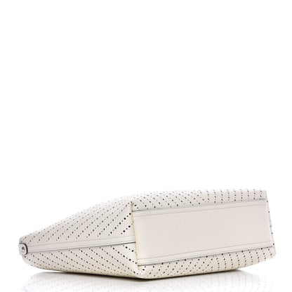Chanel Perforated Grained Calfskin Large Shopping Tote White 5 of 8