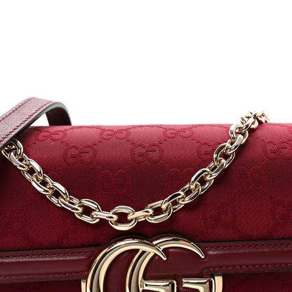 Gucci Crepe Wool Silk GG Monogram Go Small Shoulder Bag Rosso Ancora 7 of 9