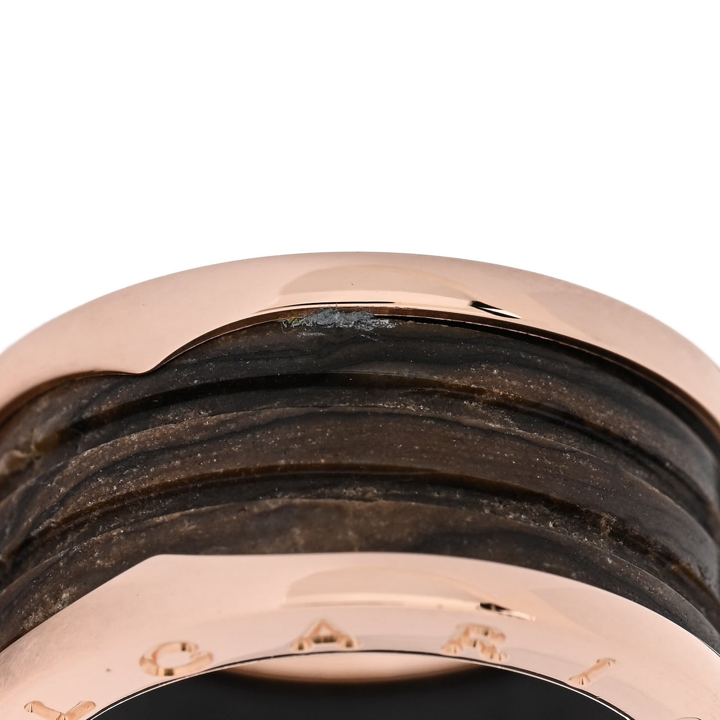 18K Rose Gold Black Ceramic B.Zero1 Four-Band Ring