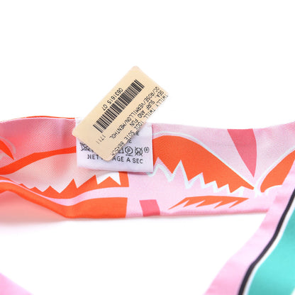 Hermes Silk Sea Surf and Fun Twilly Rose Vermillon Menthol 3 of 5