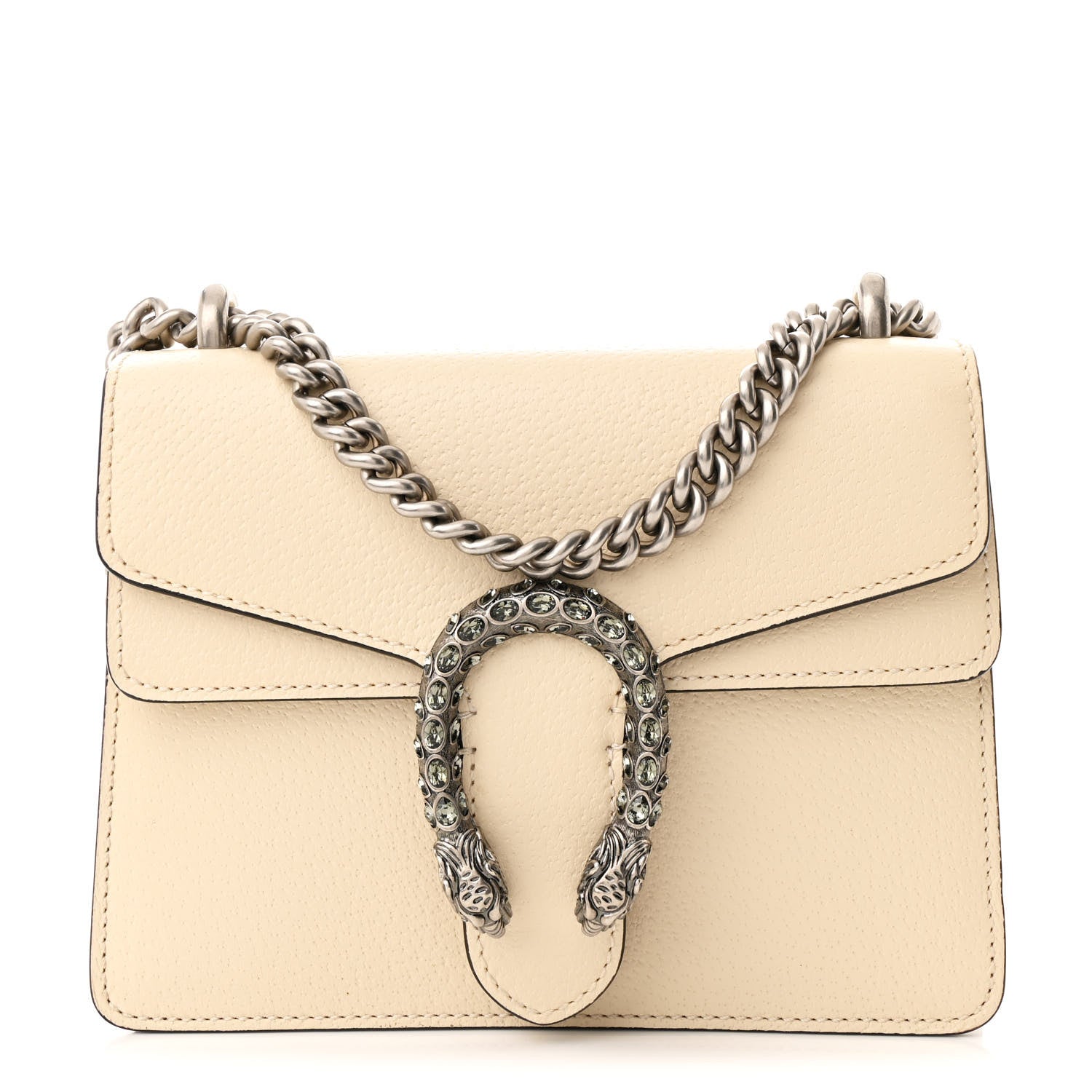 Gucci Textured Calfskin Crystal Mini Dionysus Shoulder Bag Mystic White 1 of 10