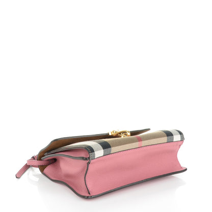 Burberry Derby Calfskin House Check Small Macken Crossbody Bag Mauve Pink 4 of 8
