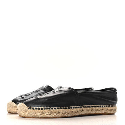 Saint Laurent Lambskin Monogram Espadrilles 37.5 Black 4 of 10