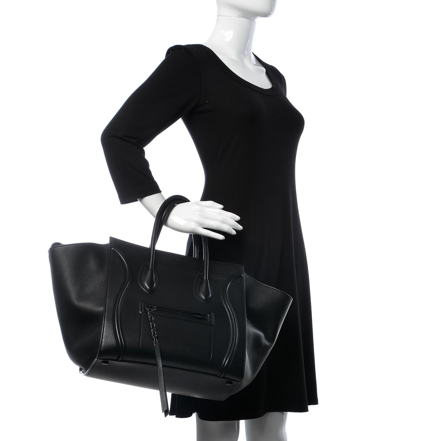 Supple Calfskin Medium Phantom Luggage Black