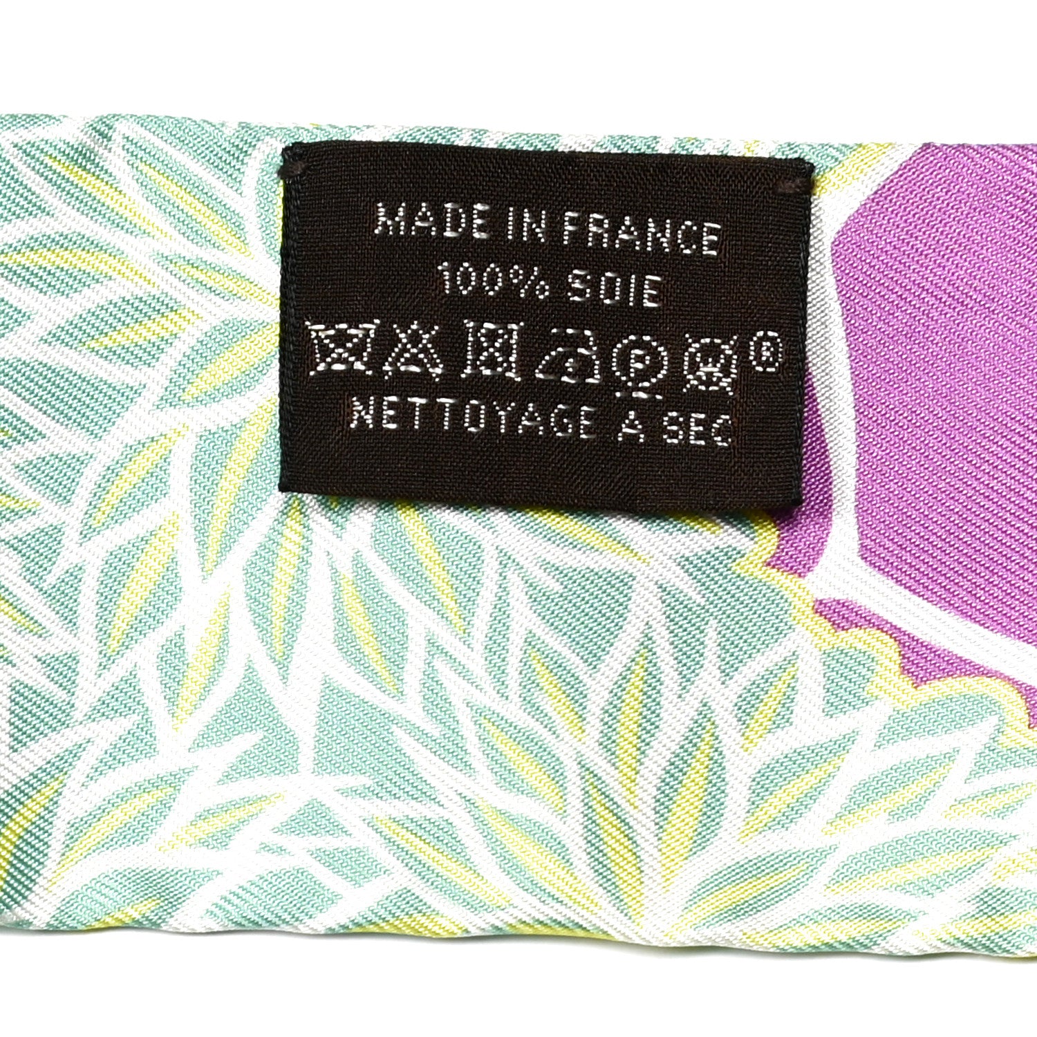 Hermes Silk The Three Graces Twilly Canard Mauve Jaune Fluo 4 of 4