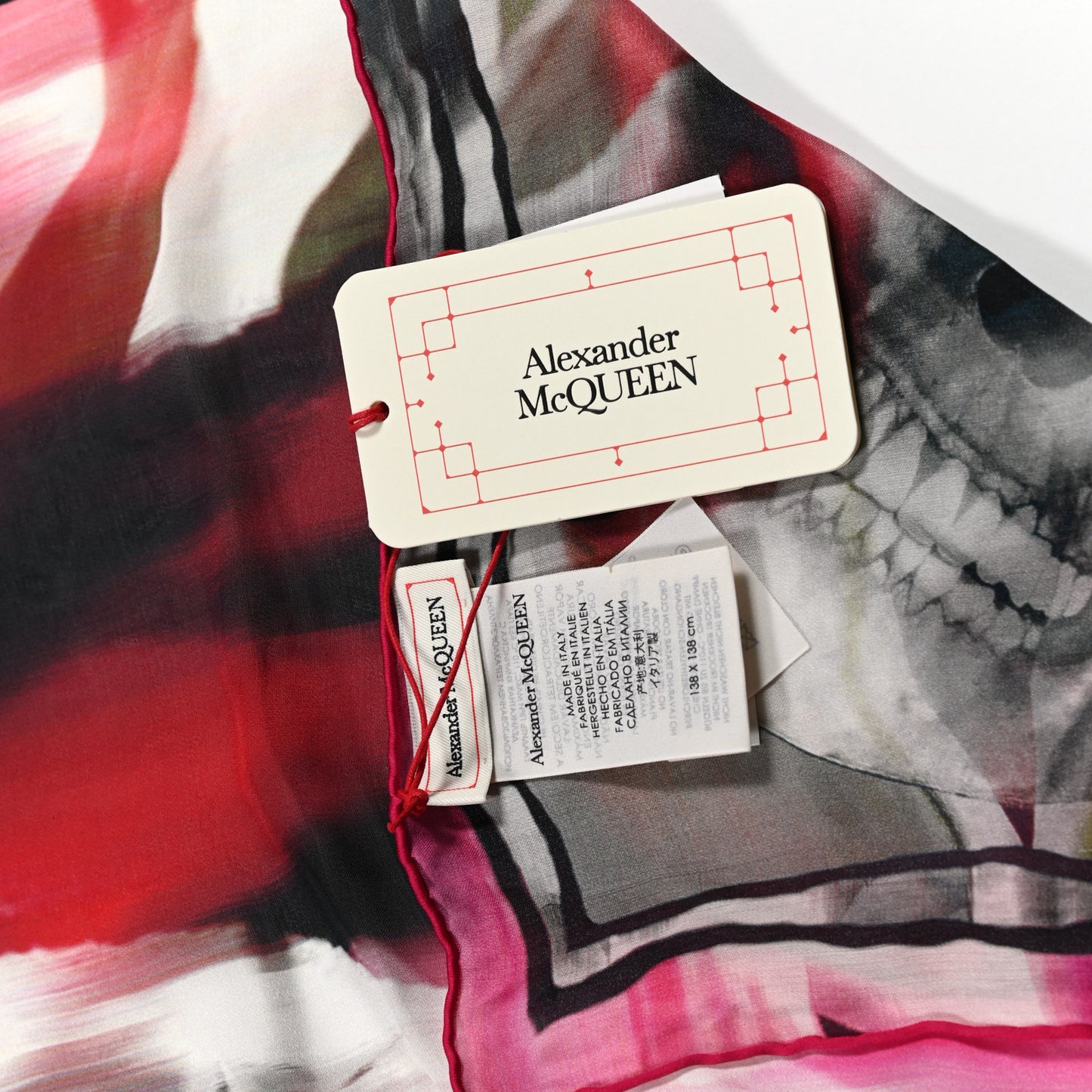 Satin Scarf Fuchsia Red