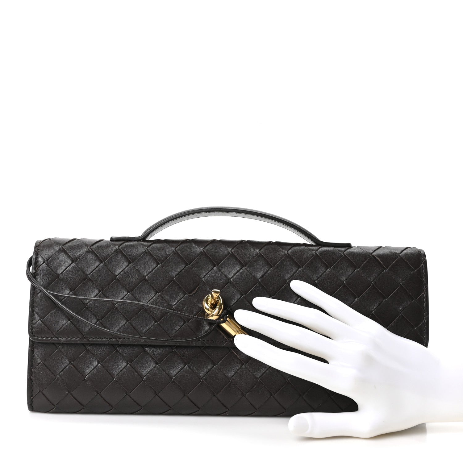 Bottega Veneta Nappa Intrecciato Long Andiamo Top Handle Clutch Fondant 2 of 10
