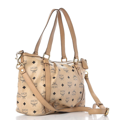 MCM Visetos Medium Essentials Shopper Tote Beige 3 of 24