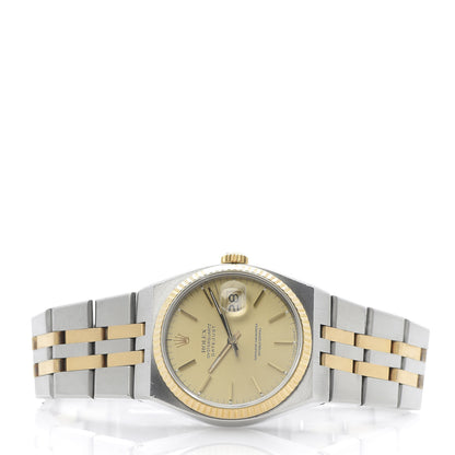 Rolex Stainless Steel 18K Yellow Gold 36mm Oysterquartz Datejust Watch Champagne 17013 3 of 5