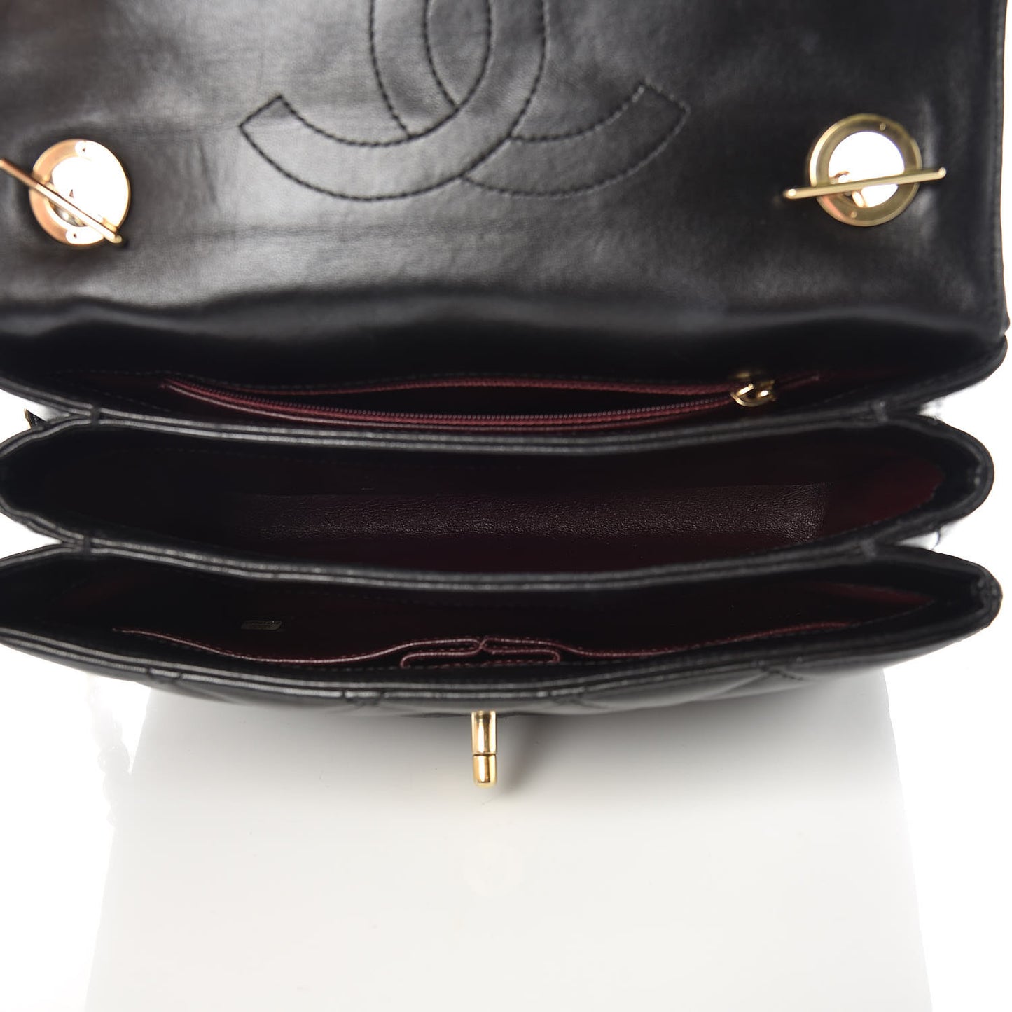 Lambskin Quilted Small Trendy CC Dual Handle Flap Bag Black