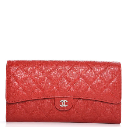 Chanel Caviar Quilted Travel Wallet Red 1 of 10