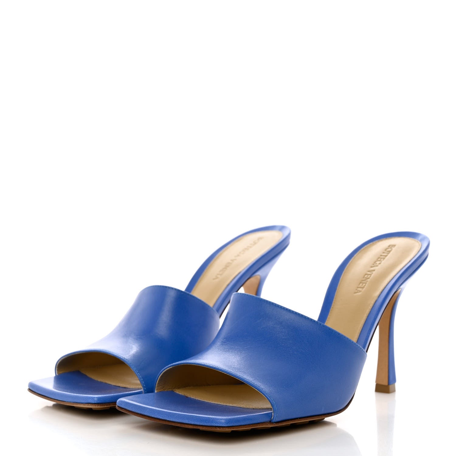 Bottega Veneta Lambskin Stretch Mule Sandals 39.5 Aquarium 3 of 9