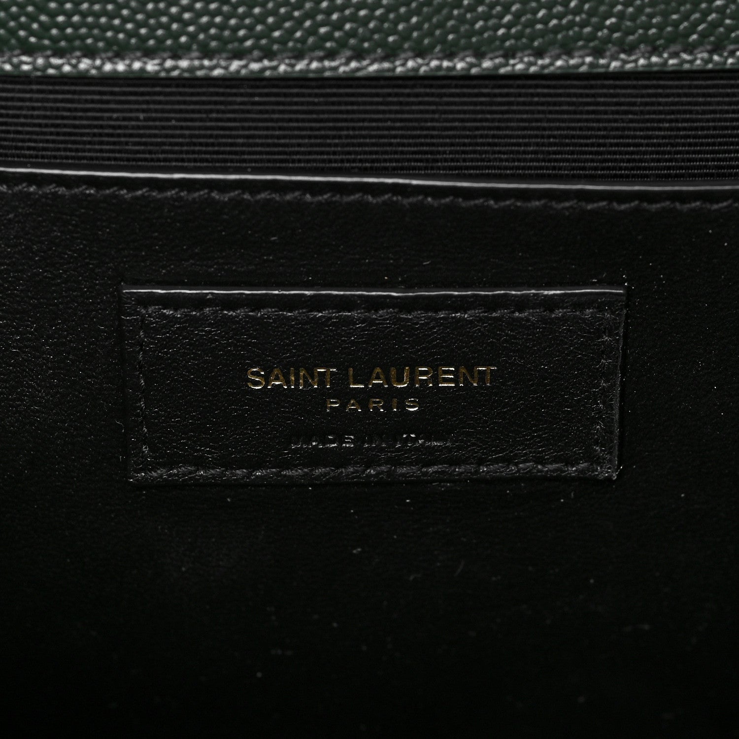 Saint Laurent Grain De Poudre Textured Mixed Matelasse Medium Triquilt Monogram Satchel Vert Fonce 6 of 8