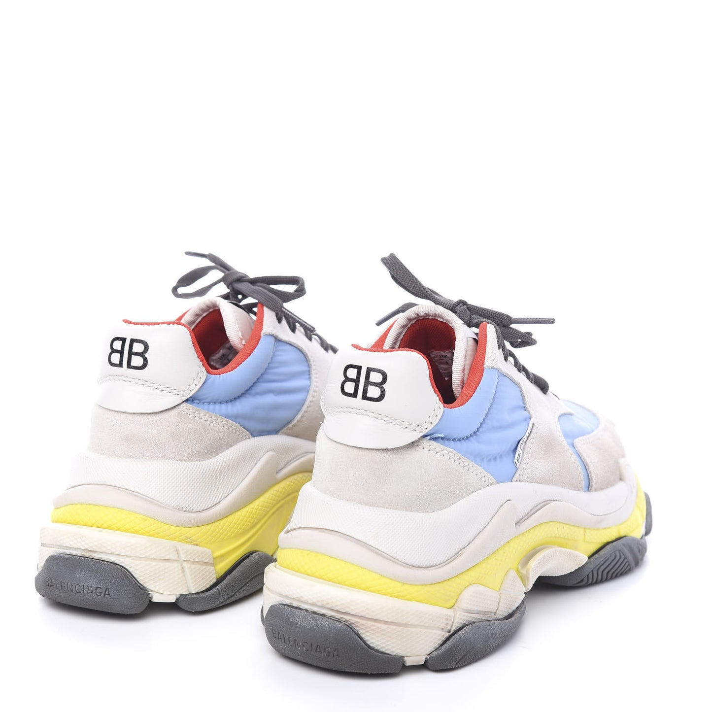 Nylon Suede Womens Triple S 2.0 Sneakers 37 Gris Bleu Rouge