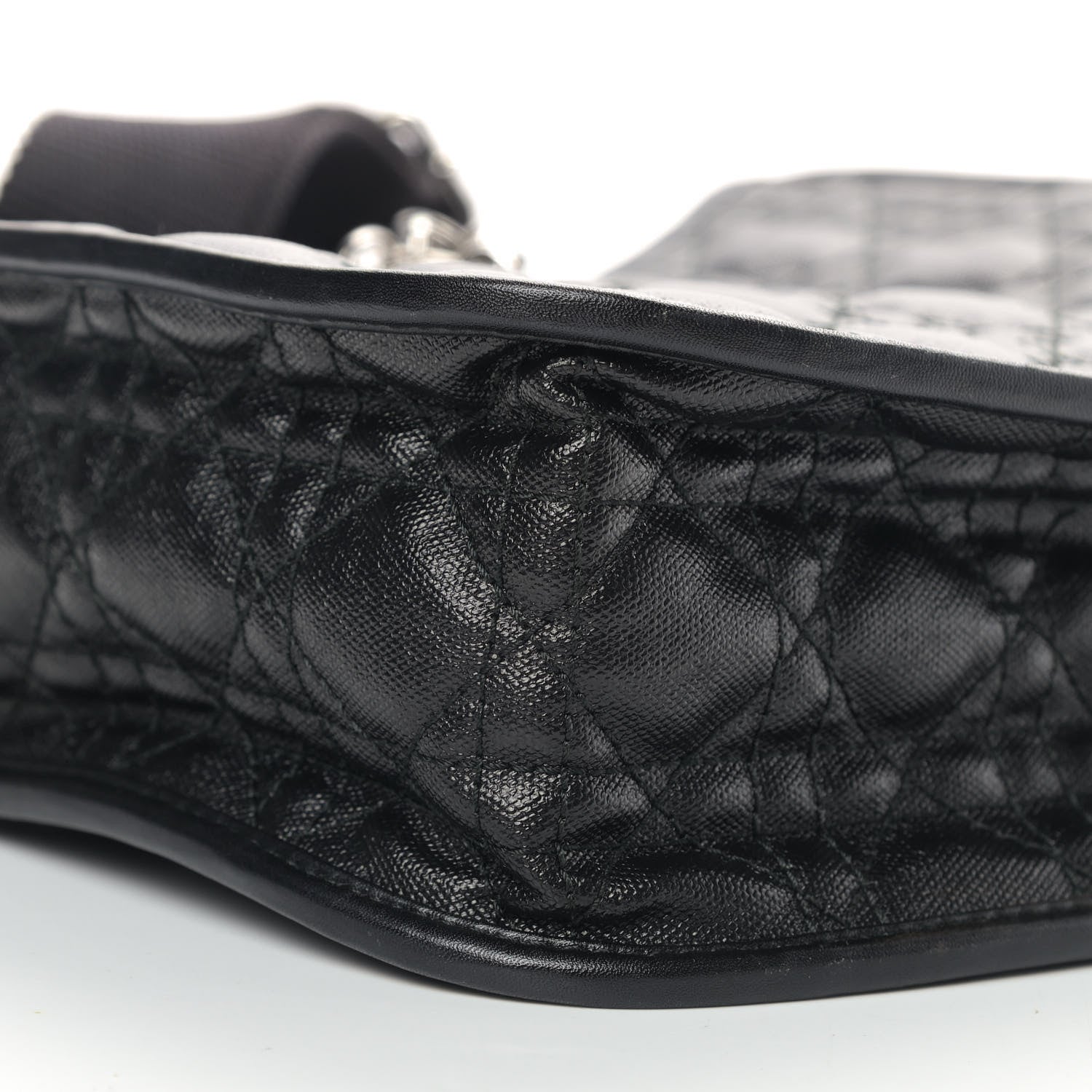 Christian Dior Coated Canvas Cannage Crossbody Bag Black 6 of 9