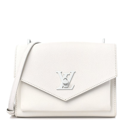 Louis Vuitton Soft Calfskin Mylockme Chain Bag BB White 1 of 8