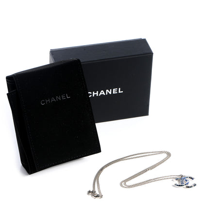 Chanel Crystal Baguette CC Necklace Blue 4 of 4