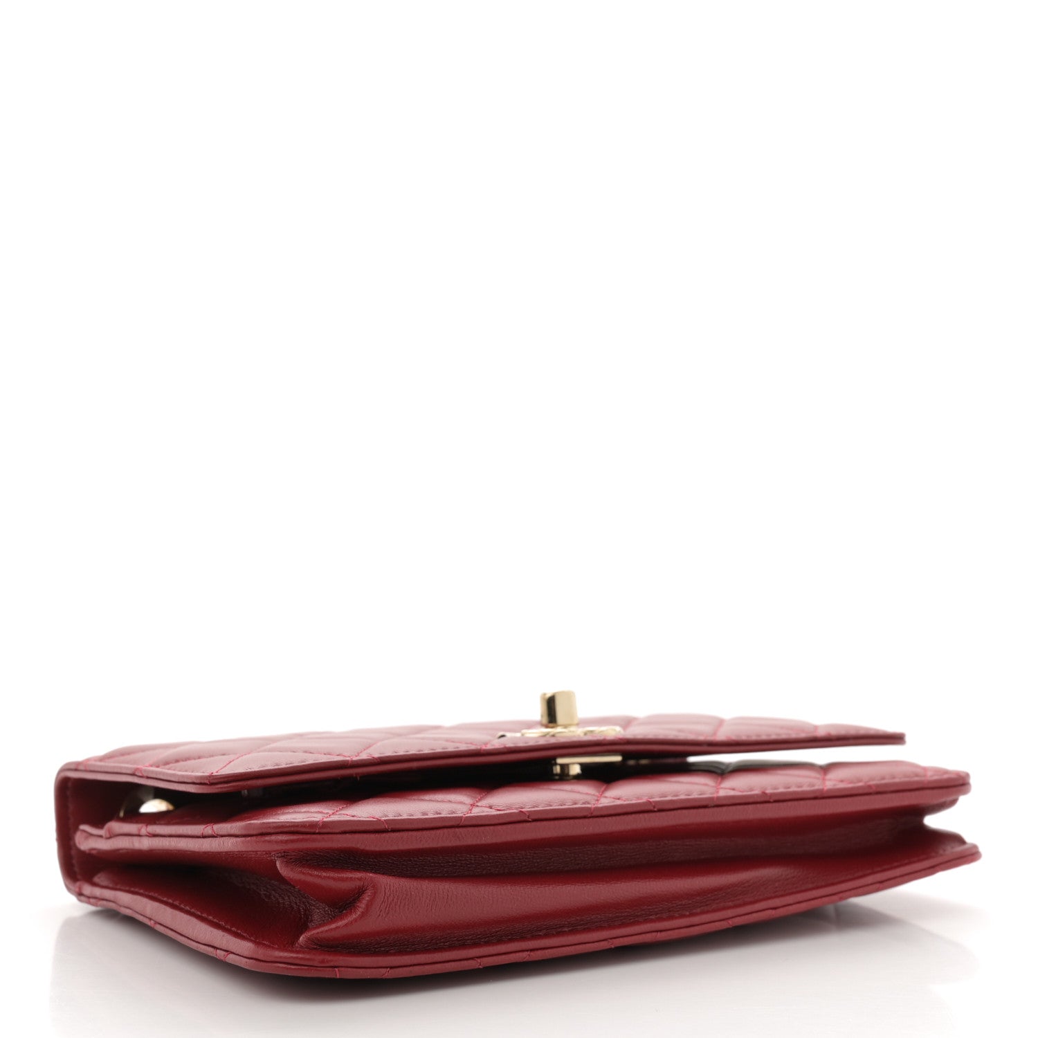 Chanel Lambskin Quilted Trendy CC Wallet On Chain WOC Red 4 of 14