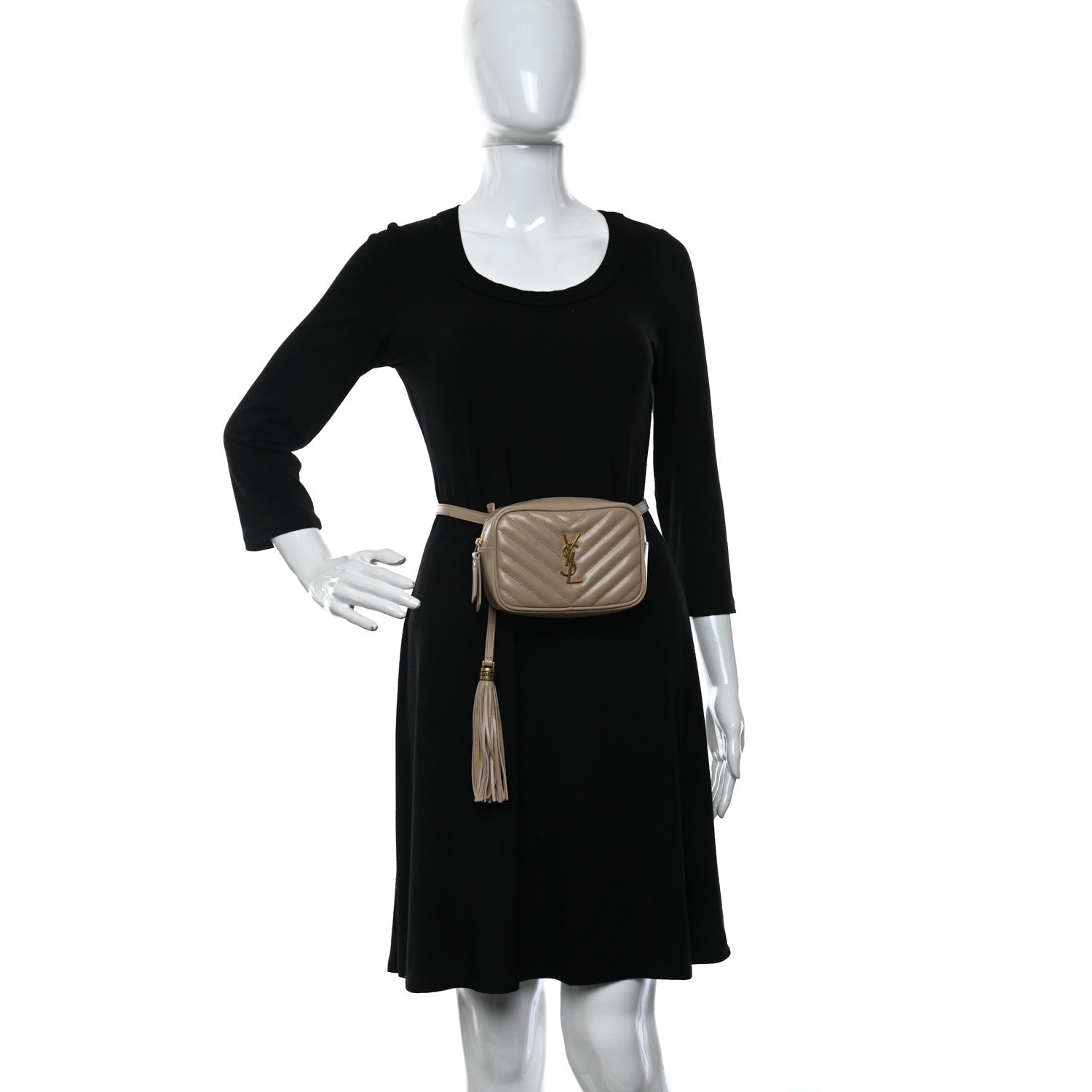 Saint Laurent Calfskin Matelasse Monogram Lou Belt Bag Light Natural 2 of 11