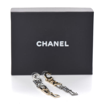 Chanel Crystal Pearl Bright Young Things Earrings Gold Ruthenium 5 of 5