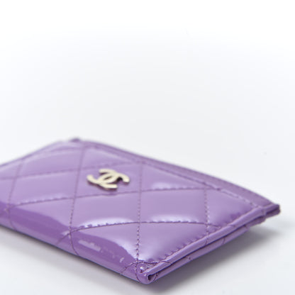 Chanel Patent Quilted Card Holder Purple 4 of 8