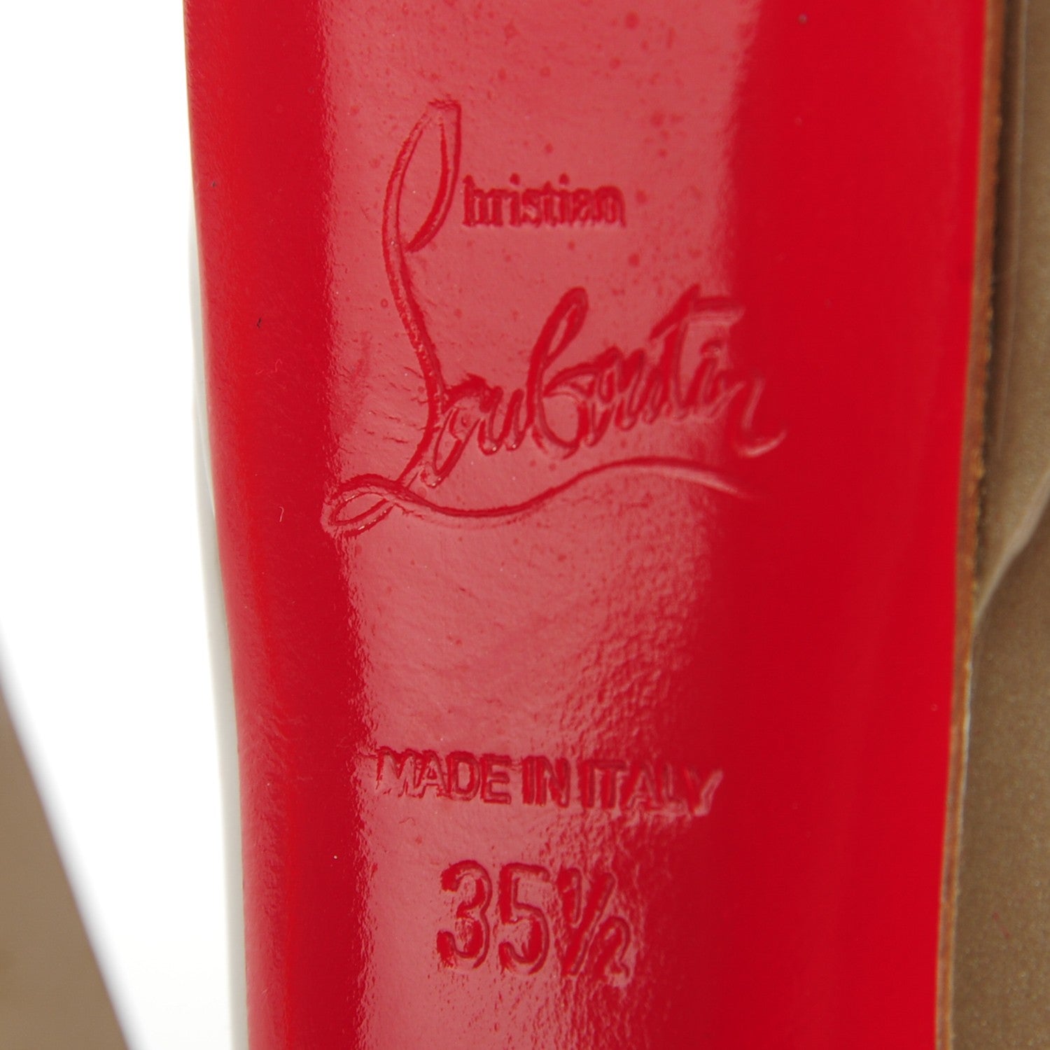 Christian Louboutin Patent Bambou 140 Pumps 35.5 Oyster 6 of 7
