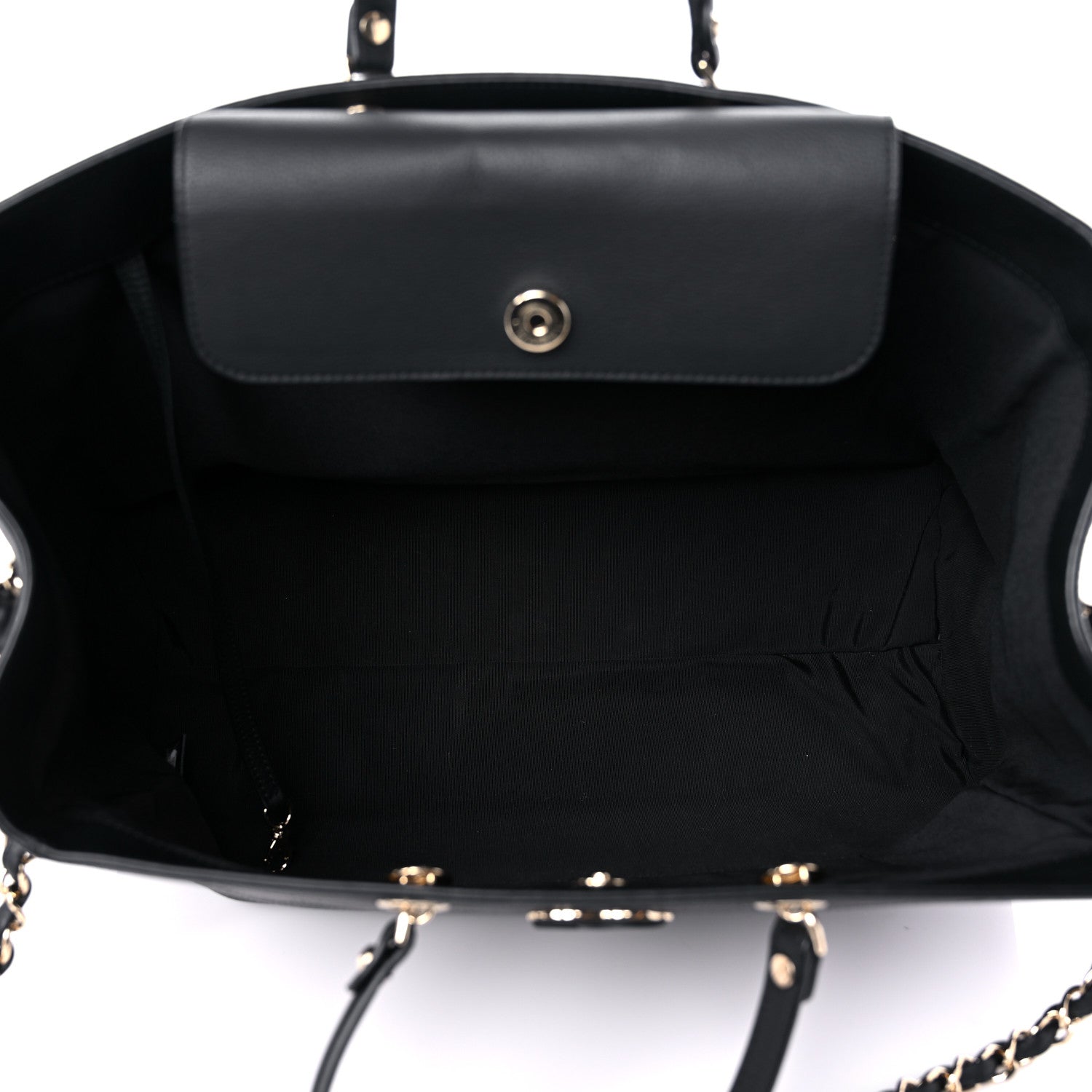 Chanel Bullskin Stitched Large Shopping Bag Black 5 of 13