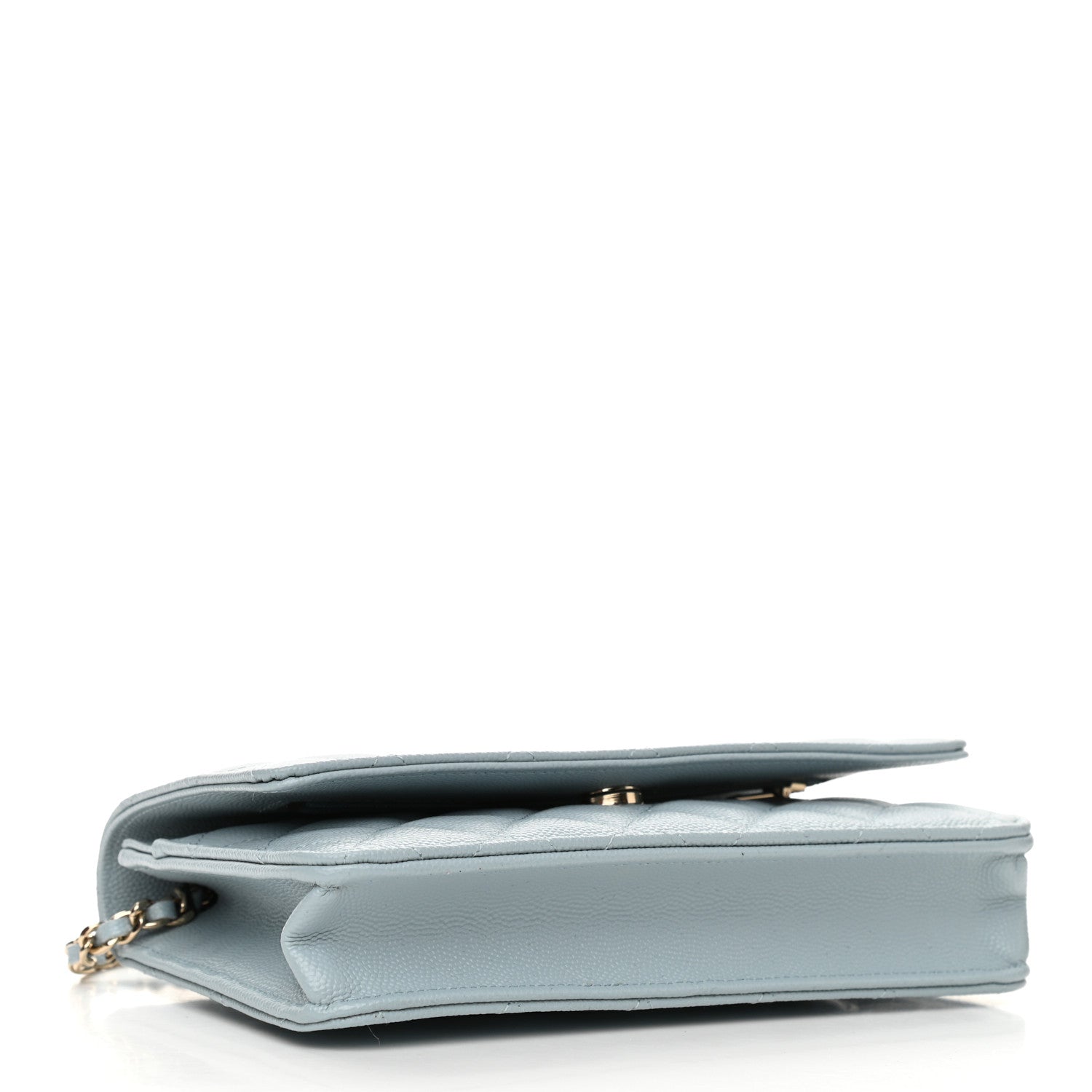 Chanel Caviar Quilted Wallet On Chain WOC Light Blue 4 of 12