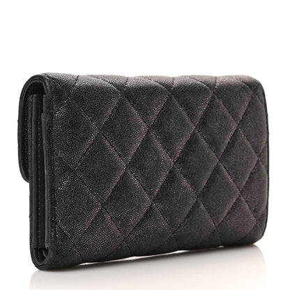 Chanel Iridescent Caviar Quilted Medium Flap Wallet Black 3 of 6