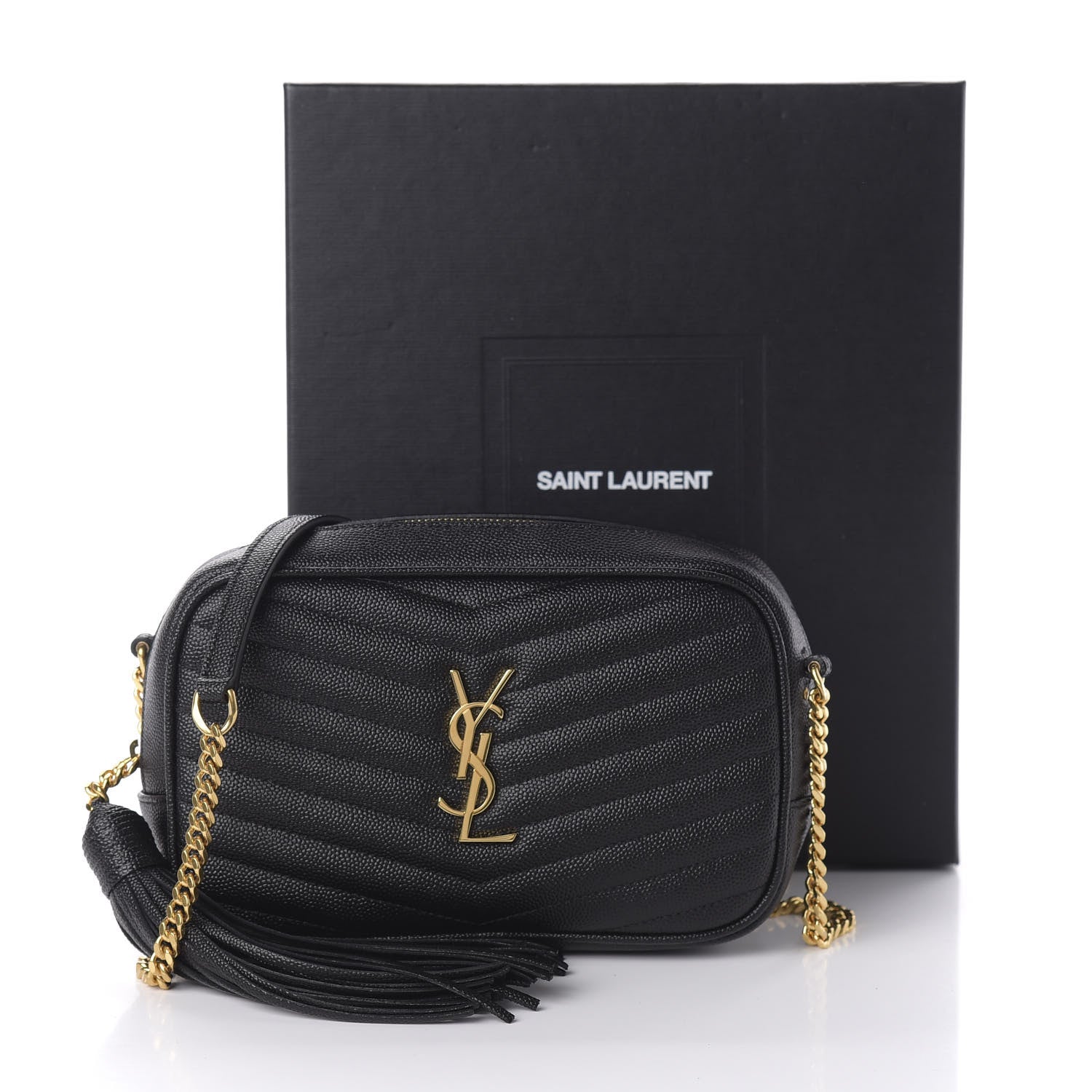 Saint Laurent Grain De Poudre Matelasse Monogram Mini Lou Camera Bag Black 11 of 11