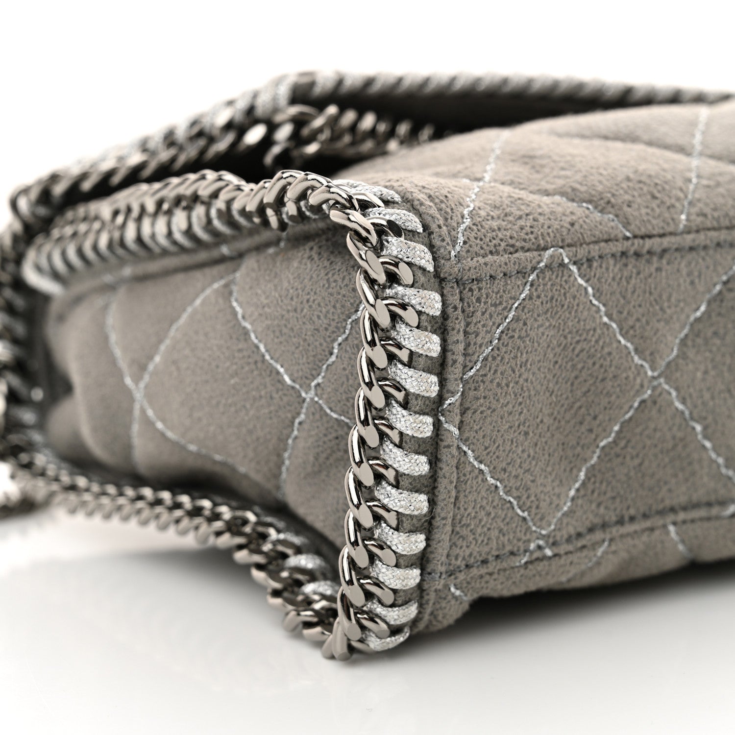 Stella McCartney Shaggy Deer Quilted Mini Falabella Tote Grey 9 of 10