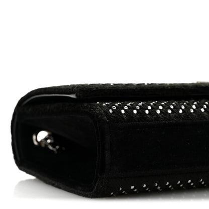 Saint Laurent Velvet Crystal Studded Monogram Small Kate Satchel Black 9 of 13