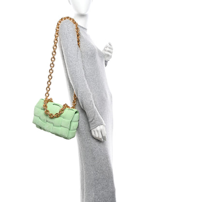 Bottega Veneta Suede Maxi Intrecciato Padded Chain Cassette Crossbody Bag Wasabi 3 of 10