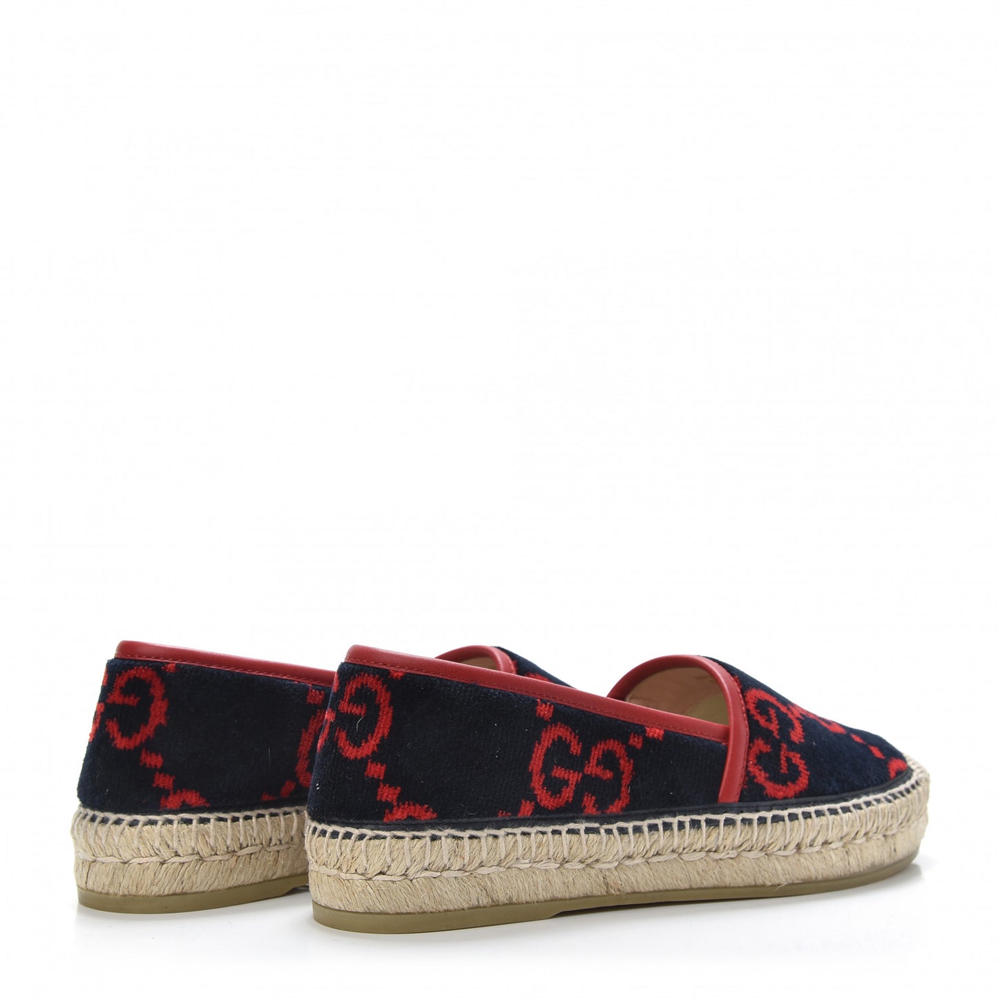 Terry Cloth GG Monogram Espadrilles 35.5 Blue Red
