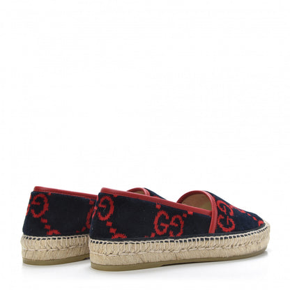 Gucci Terry Cloth GG Monogram Espadrilles 35.5 Blue Red 4 of 8