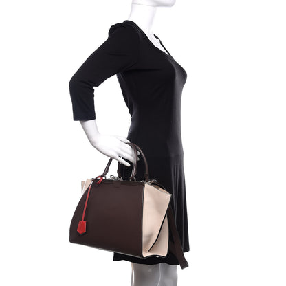Fendi Calfskin Petite 3Jours Tote Marrone Camelia Ice 3 of 14