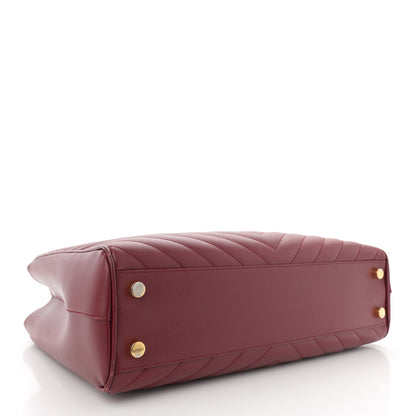 Saint Laurent Grain De Poudre Matelasse Chevron Monogram Shopping Bag Oxblood 4 of 13