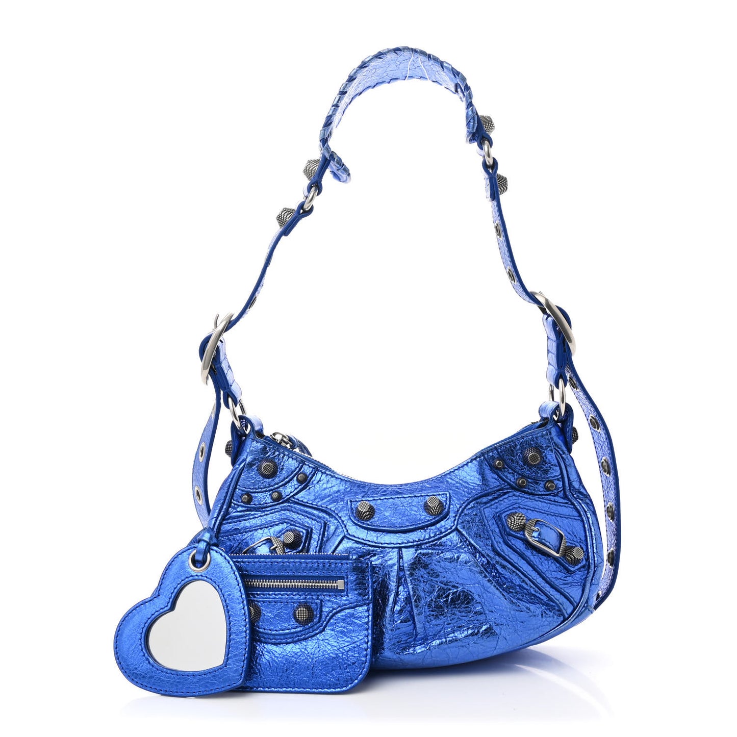 Metallic Arena Agneau Le Cagole Shoulder Bag XS Blue