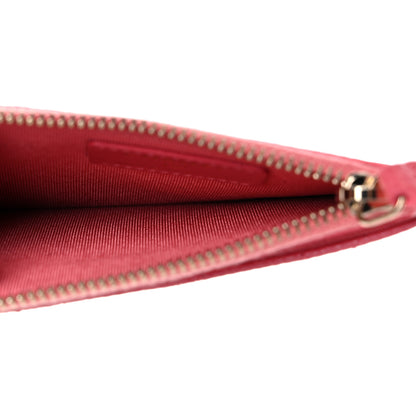 Chanel Caviar Quilted CC Zip Card Holder Pink 5 of 8