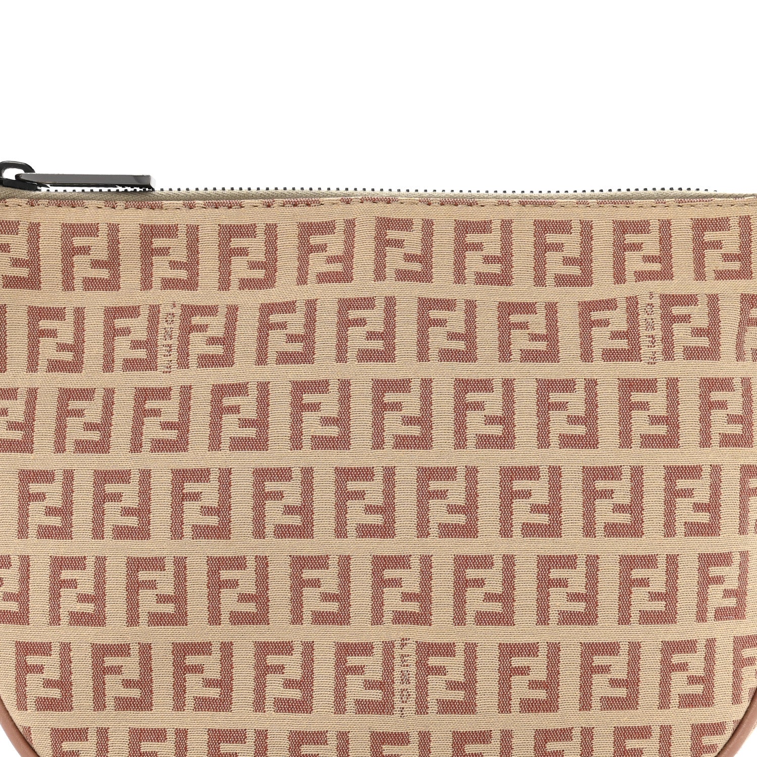 Fendi Zucchino Vitello Pochette Beige Bruciato Bois de Rose 8 of 15