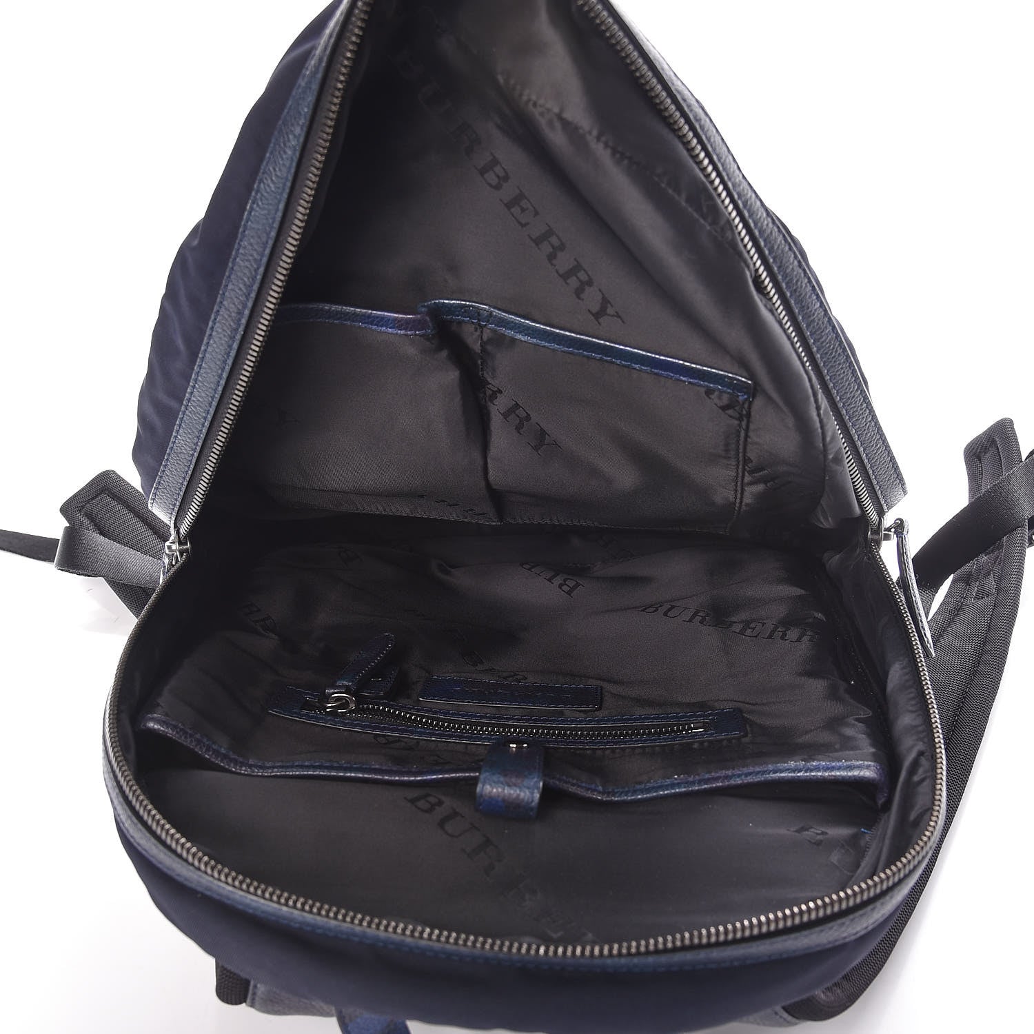 Burberry Nylon Printed Calfskin Marden Backpack Blue 7 of 8