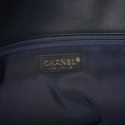 Chanel Cable Knit Calfskin Flap Bag Navy Blue 6 of 7