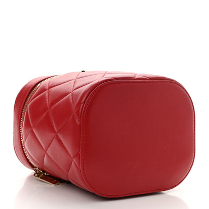 Chanel Lambskin Quilted Trendy Vanity Case Red 4 of 11