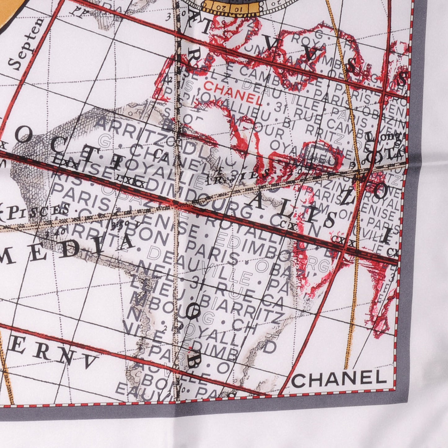 Silk Map Square Scarf CC