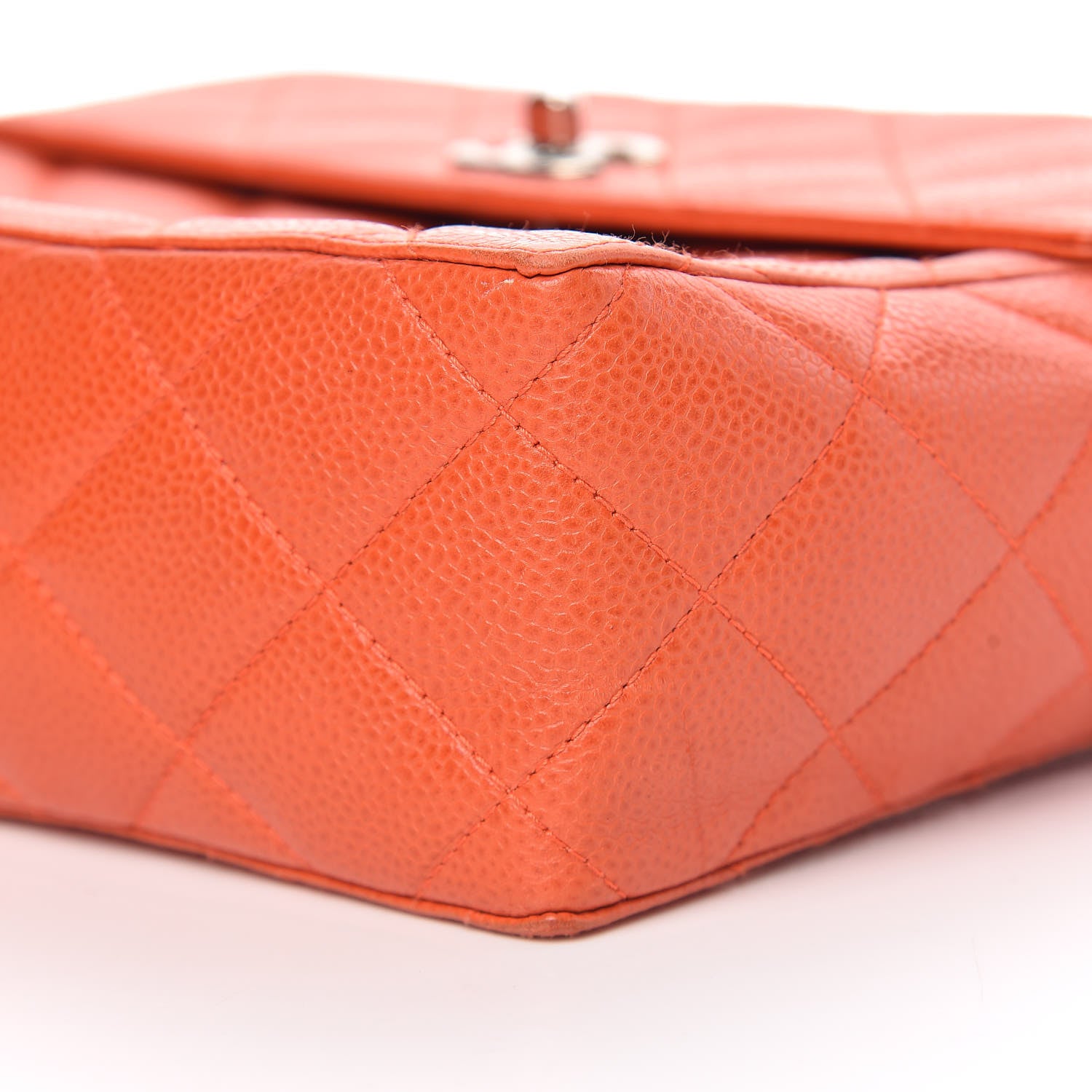 Chanel Caviar Quilted Shoulder Bag Orange 11 of 17