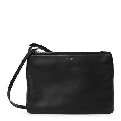 Celine Lambskin Large Trio Crossbody Bag Black 1 of 11